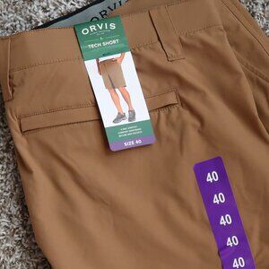 NWT ORVIS Men's Tech Short 4-Way Stretch Comfort Waistband Size 40 Tan 9" inseam